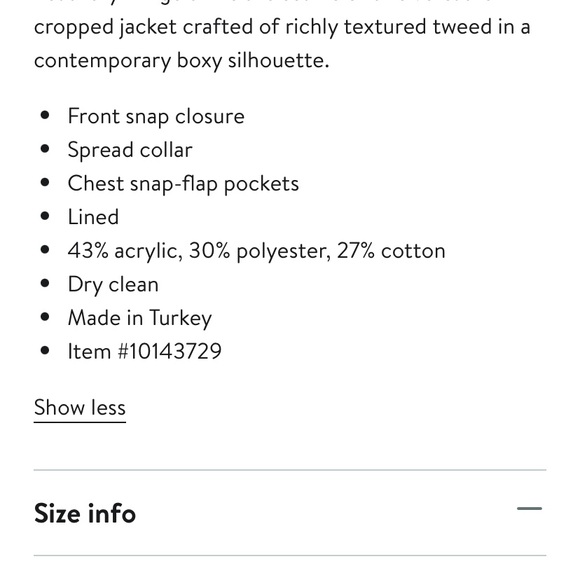 Mango MNG tweed crop jacket xs - Picture 2 of 4